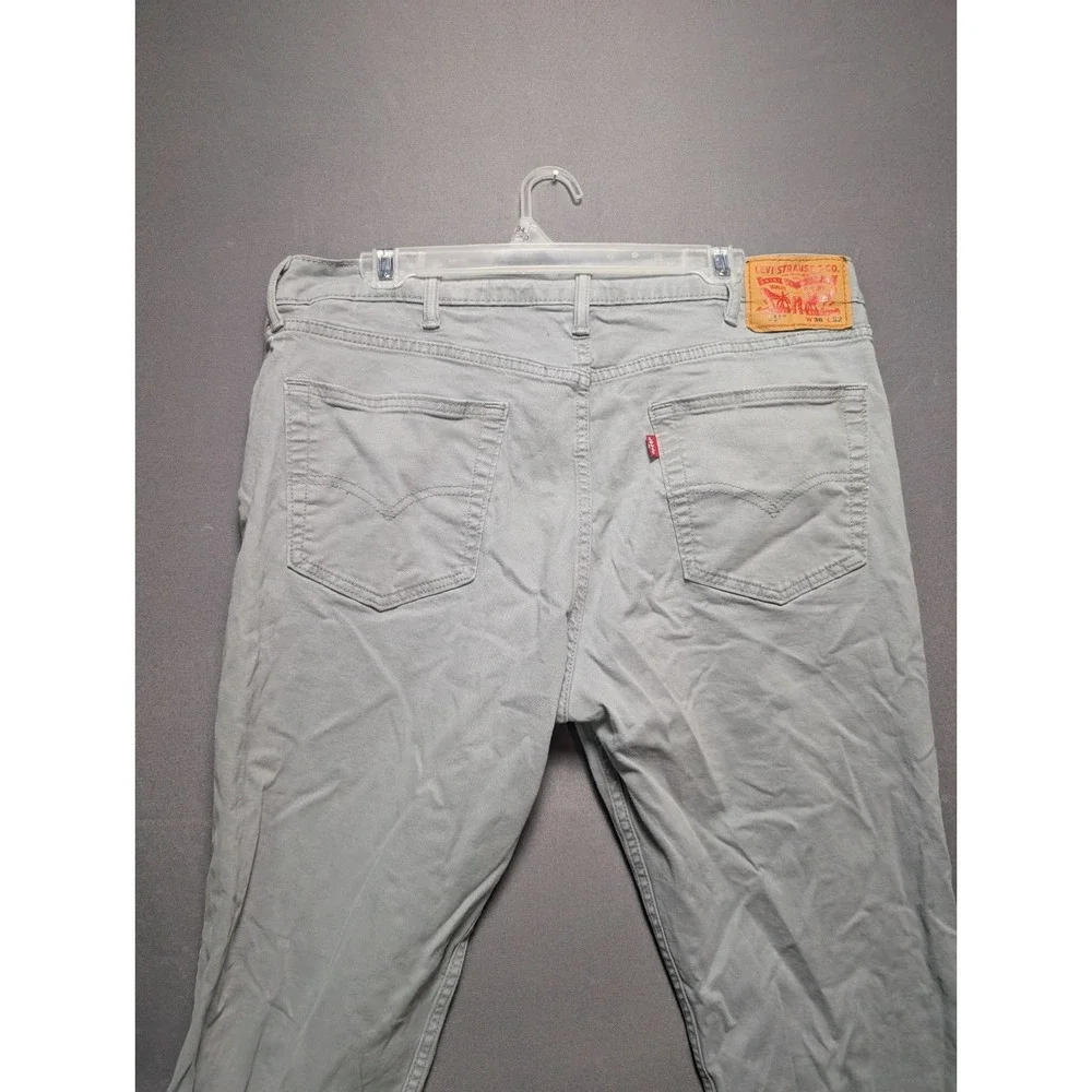 Levis 511 Jeans Mens 38x32 Light Gray Denim Slim Fit Straight Leg 04511-4347